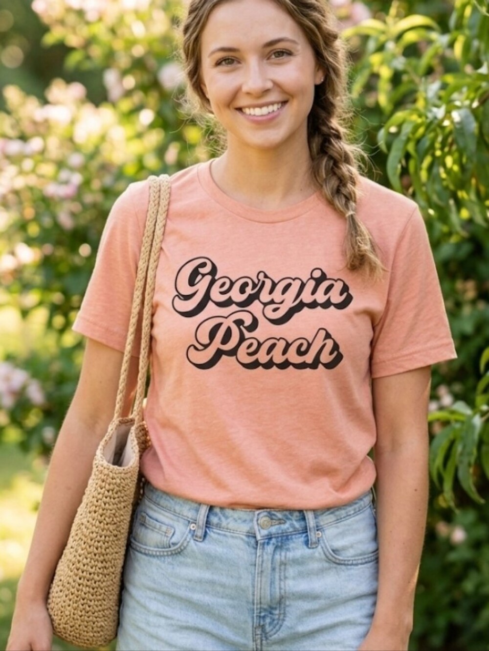 Bella Canvas Georgia Peach Short Sleeve Tee in Peach
